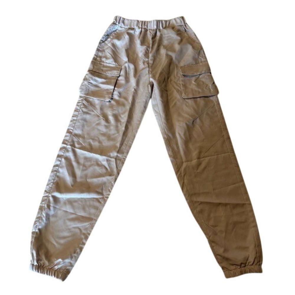 SHEIN Teen Tan Cargo Jogger Pants Girls Size 13Y High‎ Rise Utility Trousers